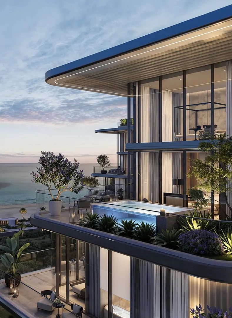 A penthouse terrace with its own pool above the sea