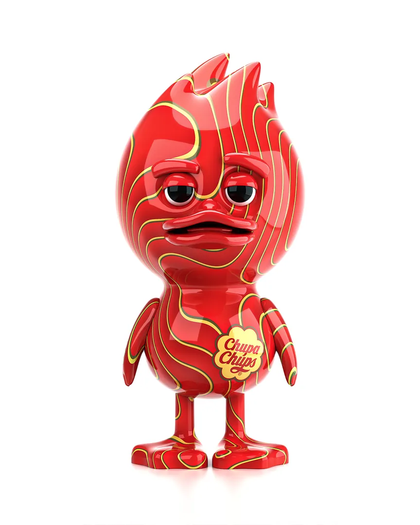 The red TUD × Chupa Chups figure